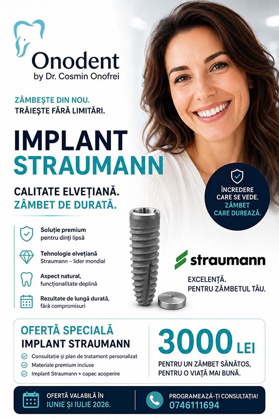 promoție implant dentar Straumann în Târgoviște la Onodent